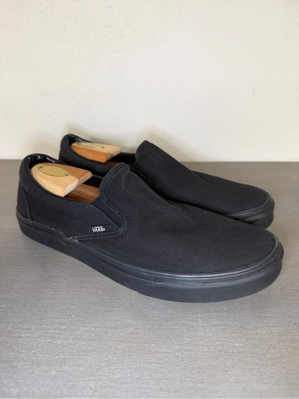 Vans Classic Slip On Black Canvas Shoes Men’s 13 Women’s 14.5 Casual Sneakers